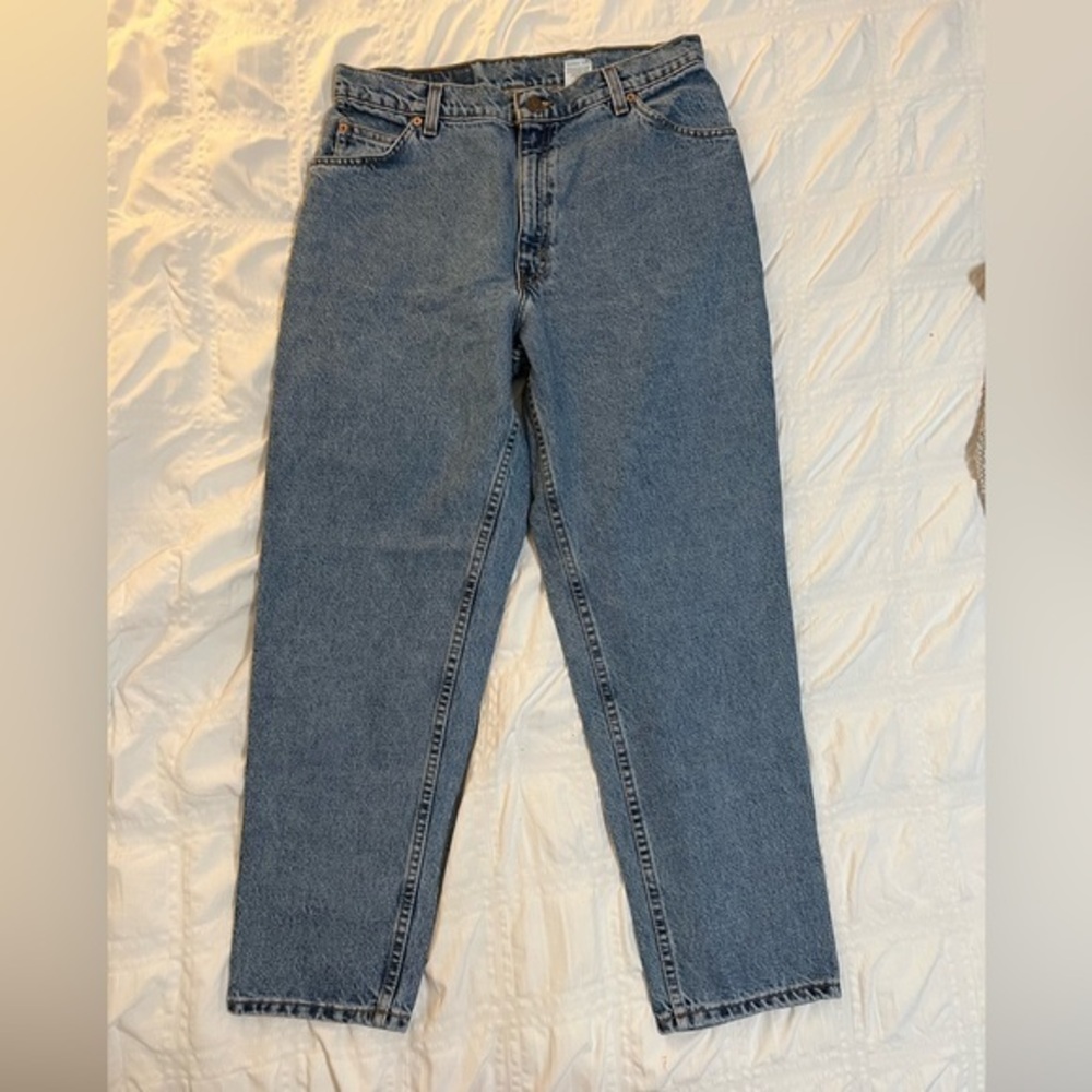 Vintage 1997 Orange Tag Levi’s 950 Relaxed Fit Denim Jeans Size 14 Short